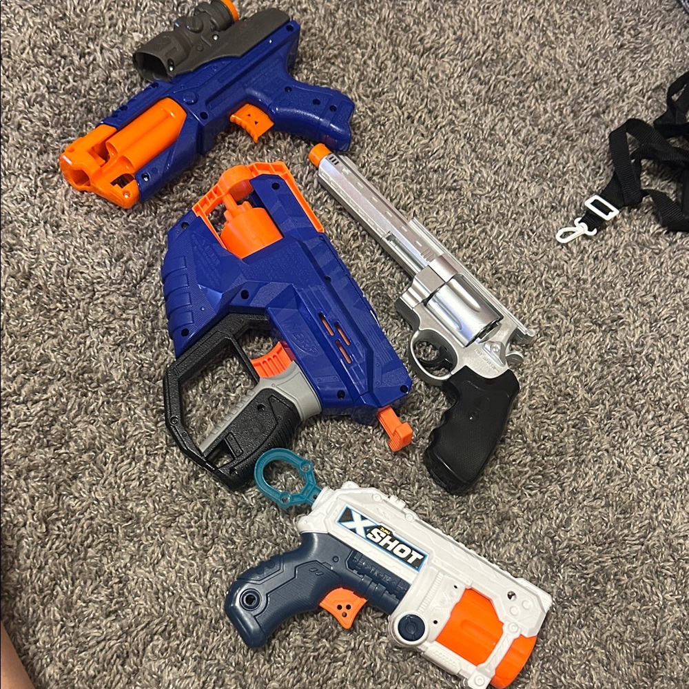Kids Toy Blaster Set - Blue, Orange, White